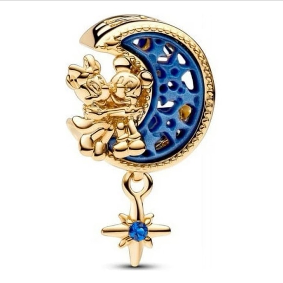 Pandora Disney Mickey & Minnie Mouse Crescent Moon Charm verified at store - Picture 1 of 13